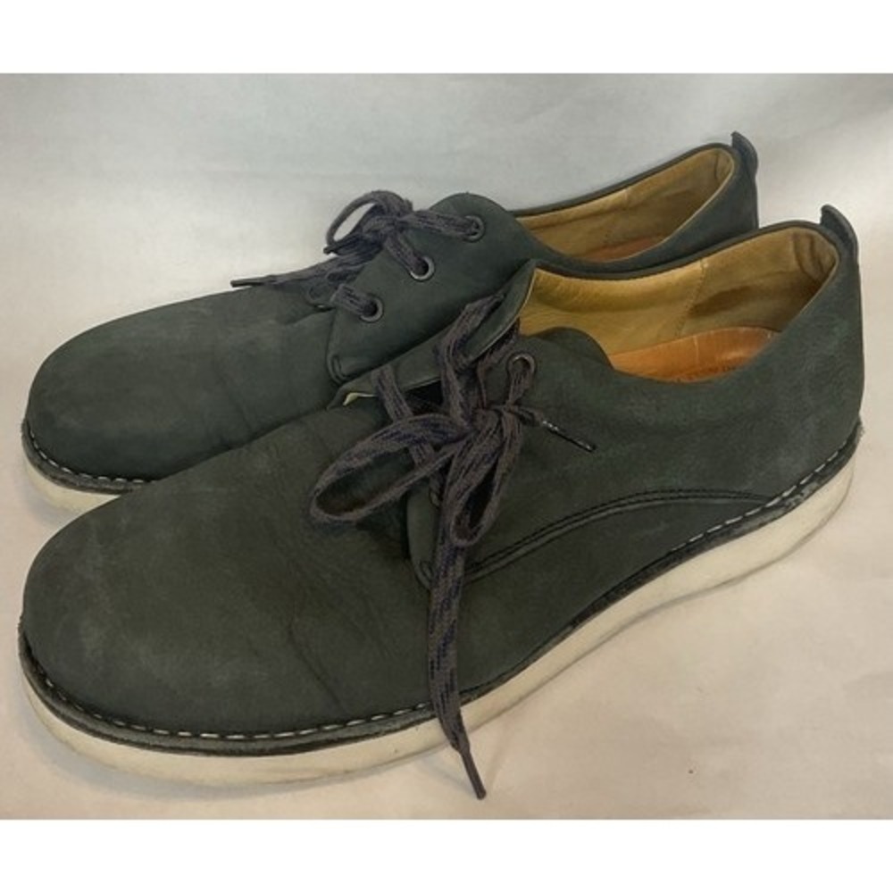 Samuel Hubbard Slate Green Lace Up Oxfords Shoes Men 11.5M Portugal Nubuck